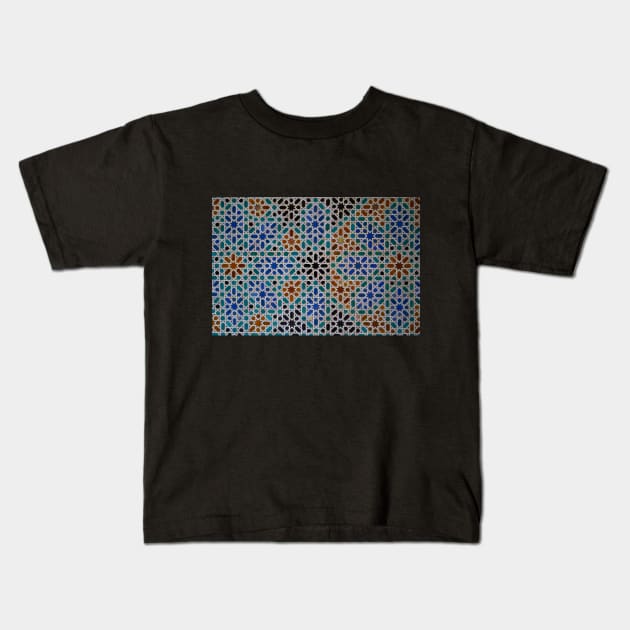 Seville Islamic tile pattern 4 Kids T-Shirt by LieveOudejans